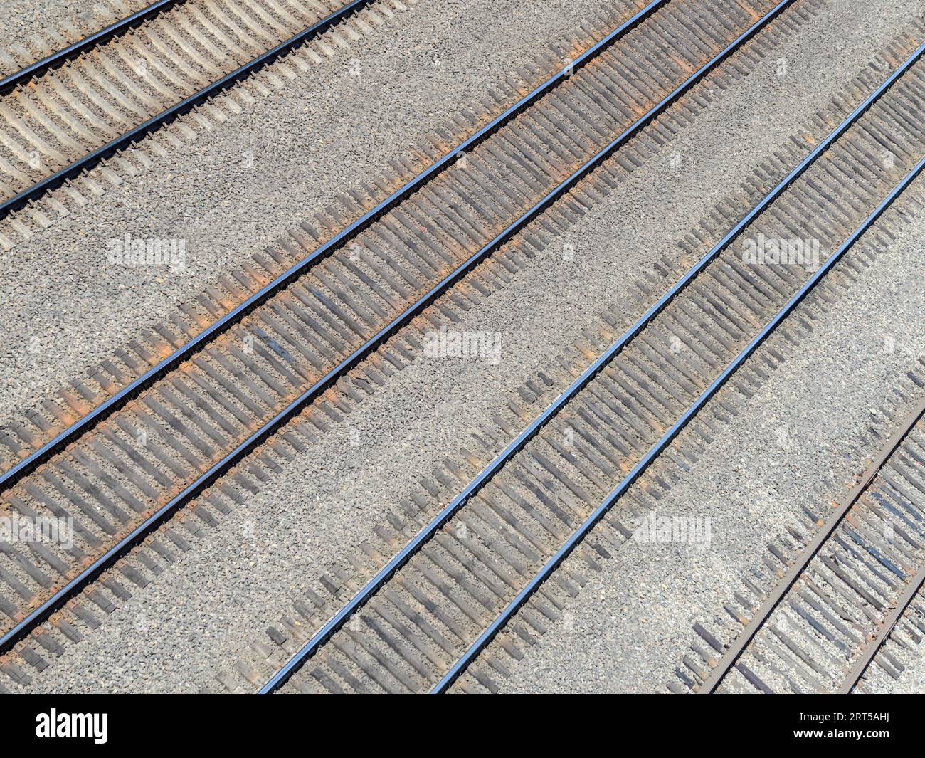 Die Luftperspektive von Eisenbahnschienen Stockfoto