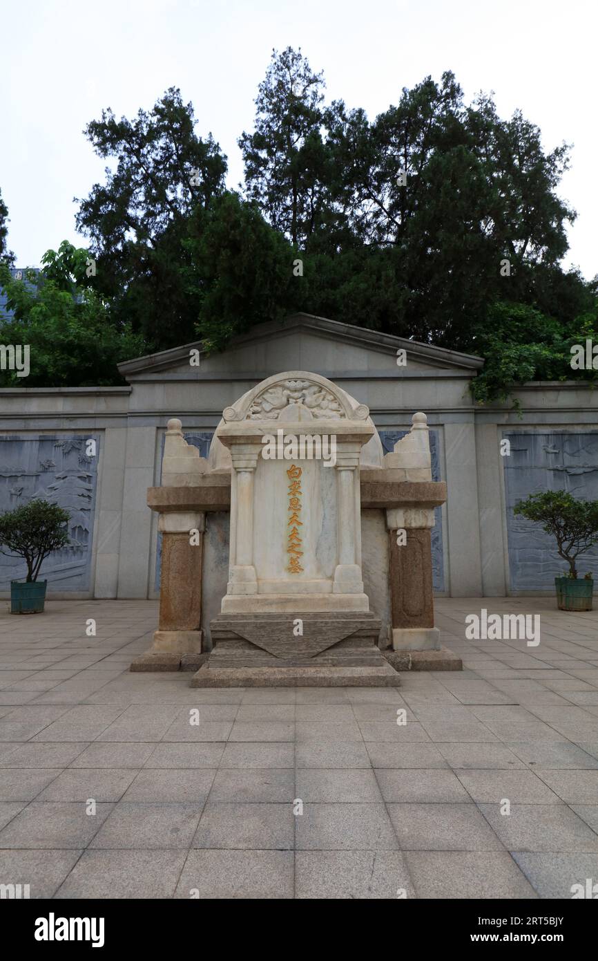 Shijiazhuang - 5. Mai 2017: Das Grab von Dr. Bethune, vor einer Gedenkhalle, Shijiazhuang, Hebei, china. Stockfoto