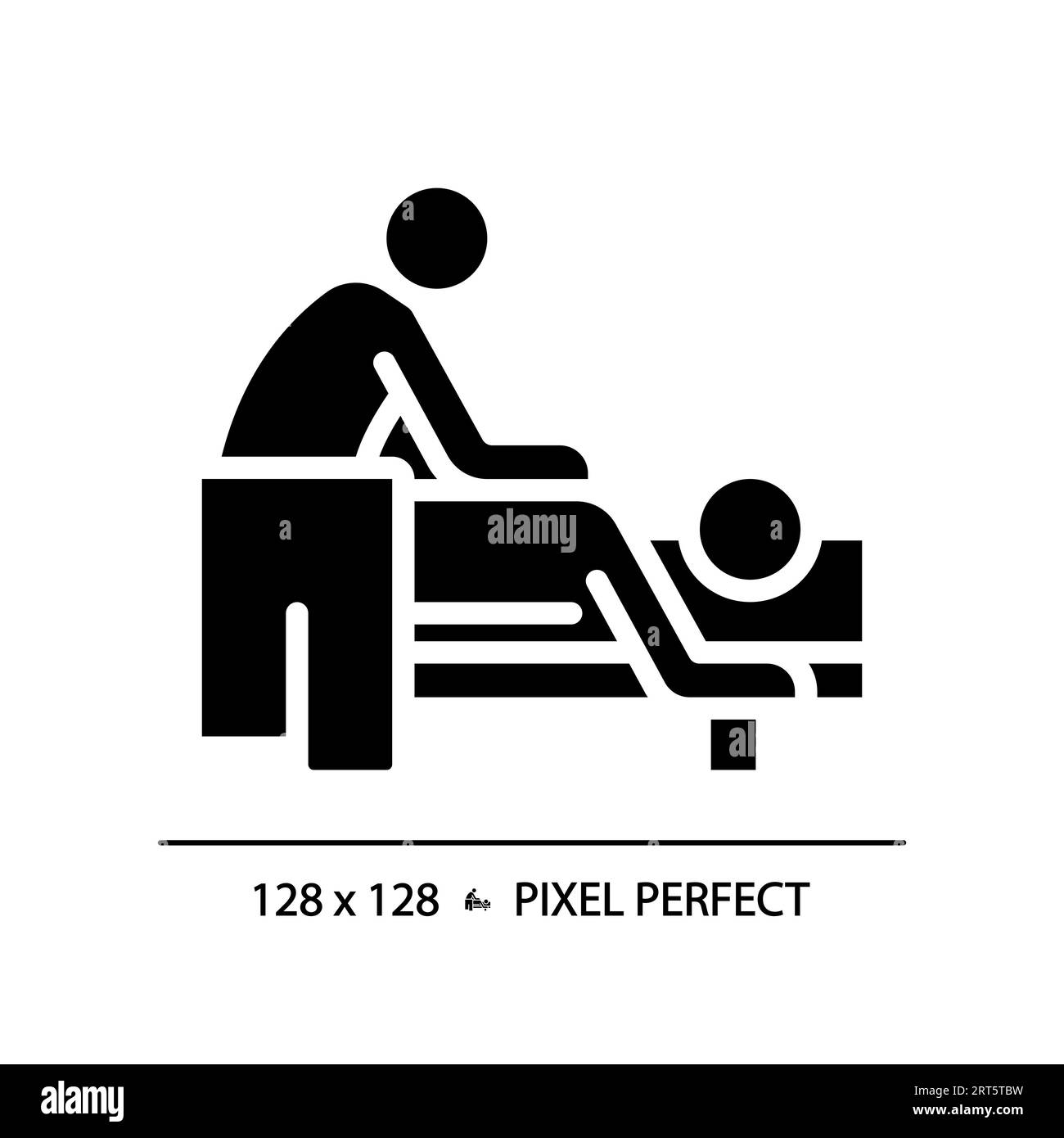 Pixel Perfect Body Massage Symbol im Glyphenstil Stock Vektor