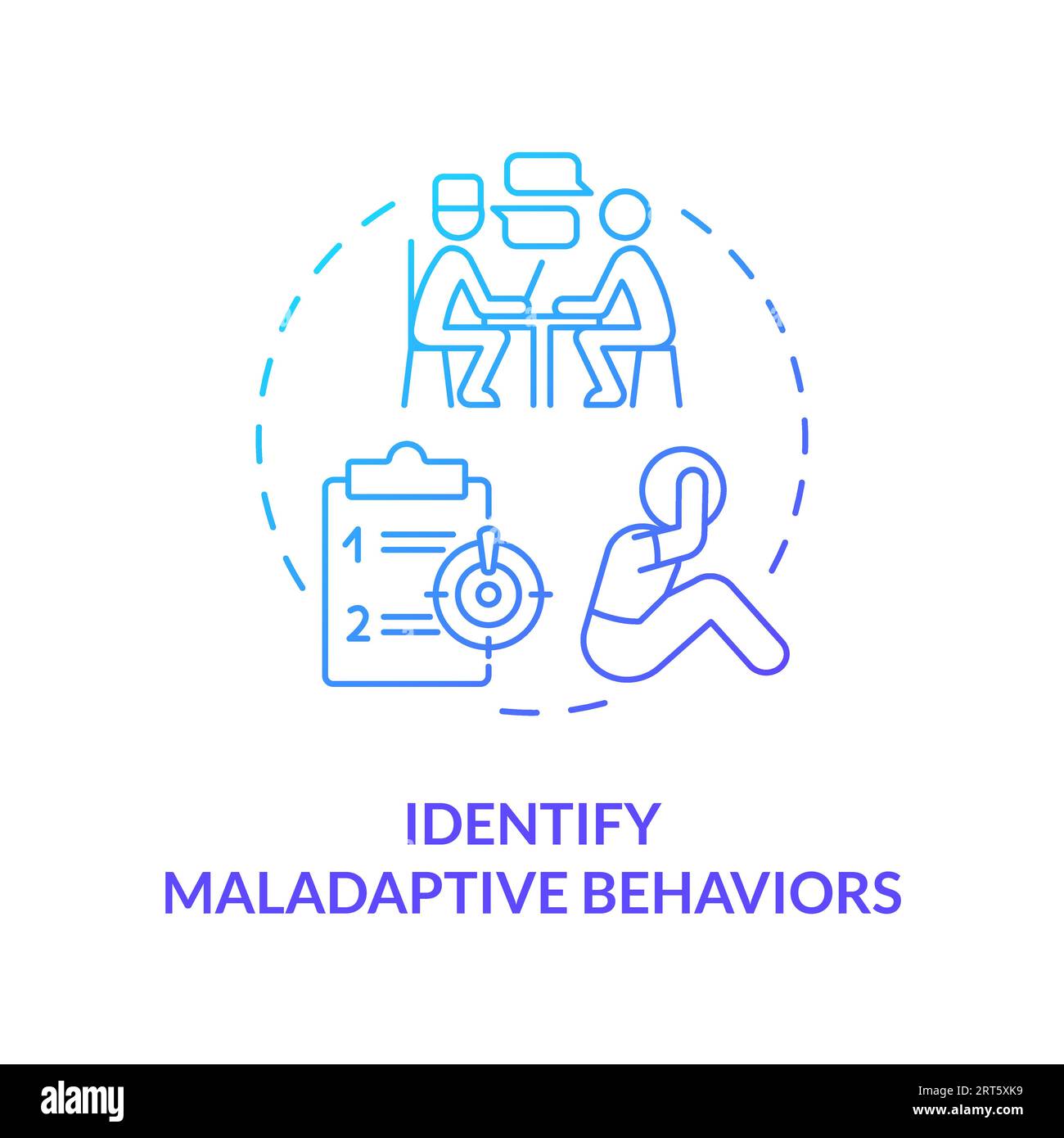 2D Identify Maladaptive Behaviors Gradient Line Icon Concept Stock Vektor