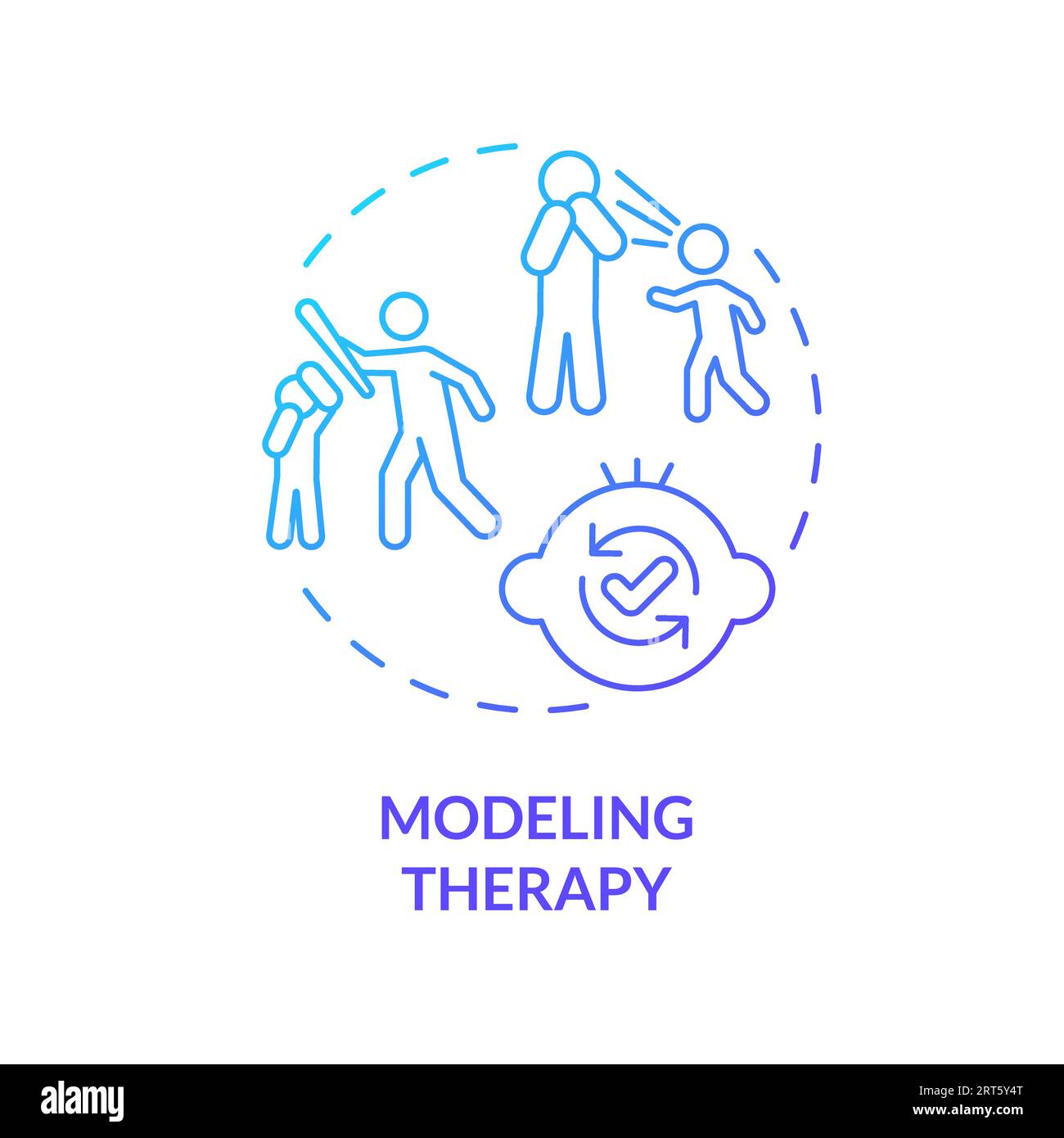 2D-Modellierung Therapiegradientenlinie Symbolkonzept Stock Vektor