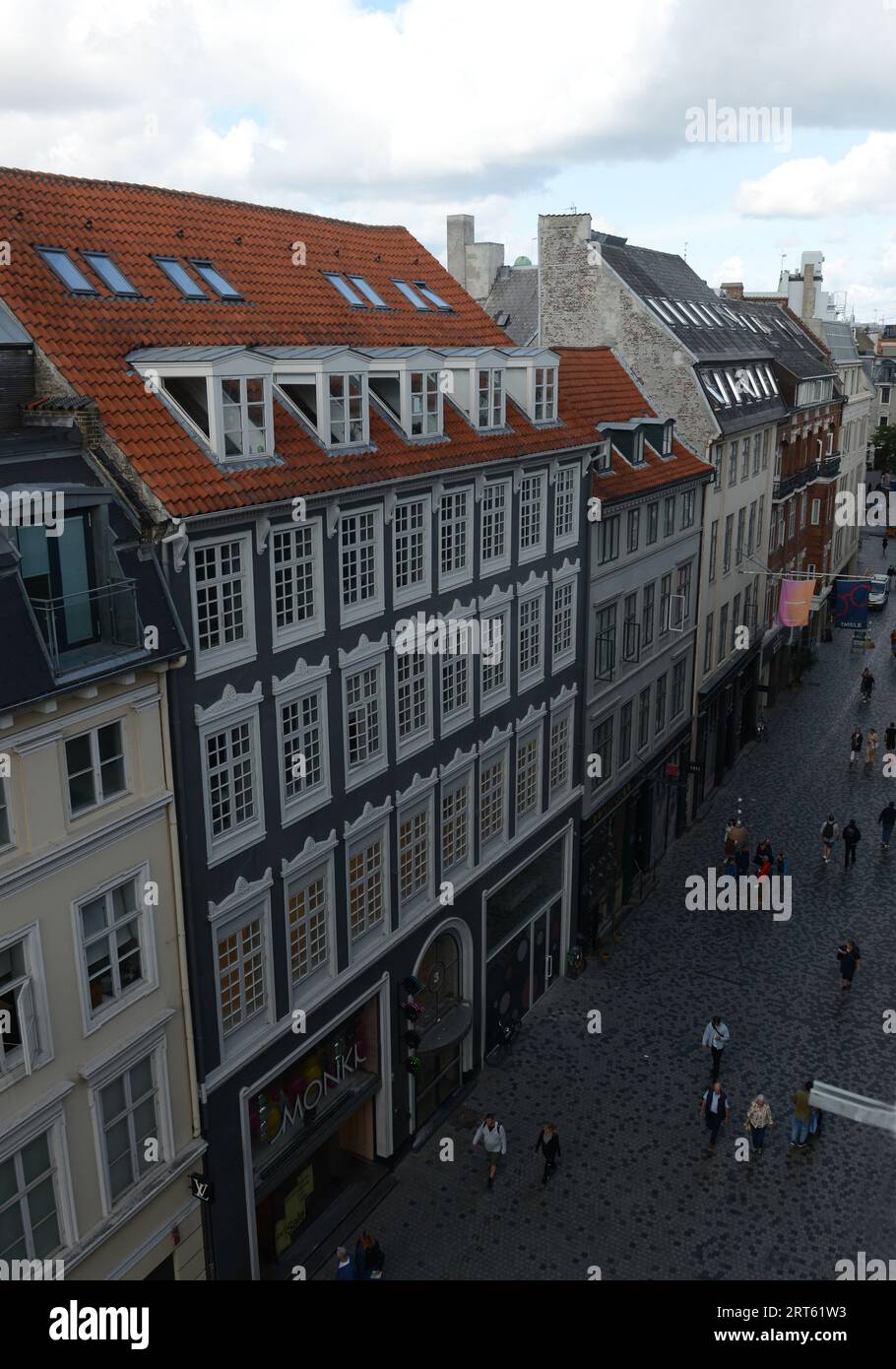 Købmagergade Fußgängerzone im Zentrum von Kopenhagen, Dänemark. Stockfoto