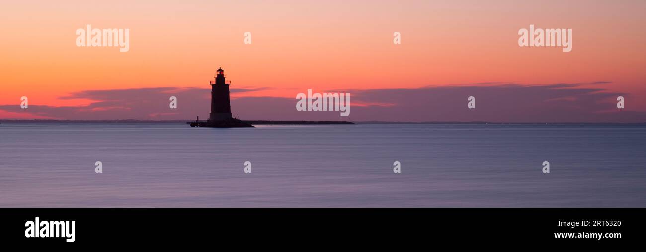 Delaware Breakwater East End Lighthouse am südlichen kap der Delaware Bay entlang der Atlantikküste, USA. Stockfoto