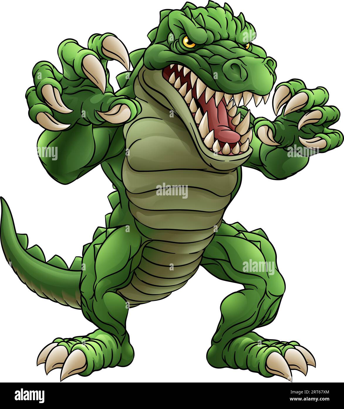 Krokodil Alligator Cartoon Lizard Dino Monster Stock Vektor