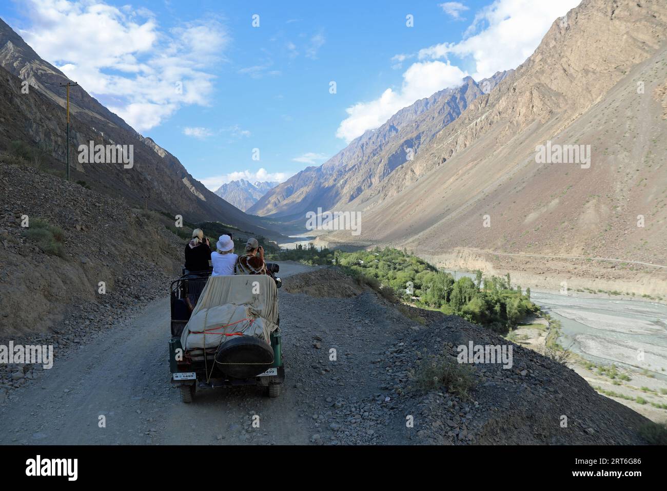 Abenteuerreisende im Norden Pakistans Stockfoto