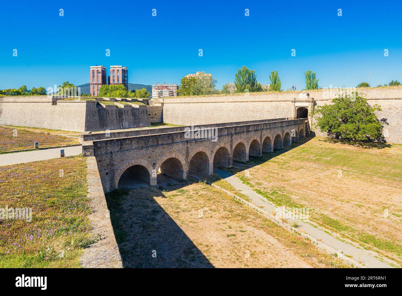 Außenansicht der Zitadelle Pamplona oder des Parks New Castle in Navarra, Spanien Stockfoto