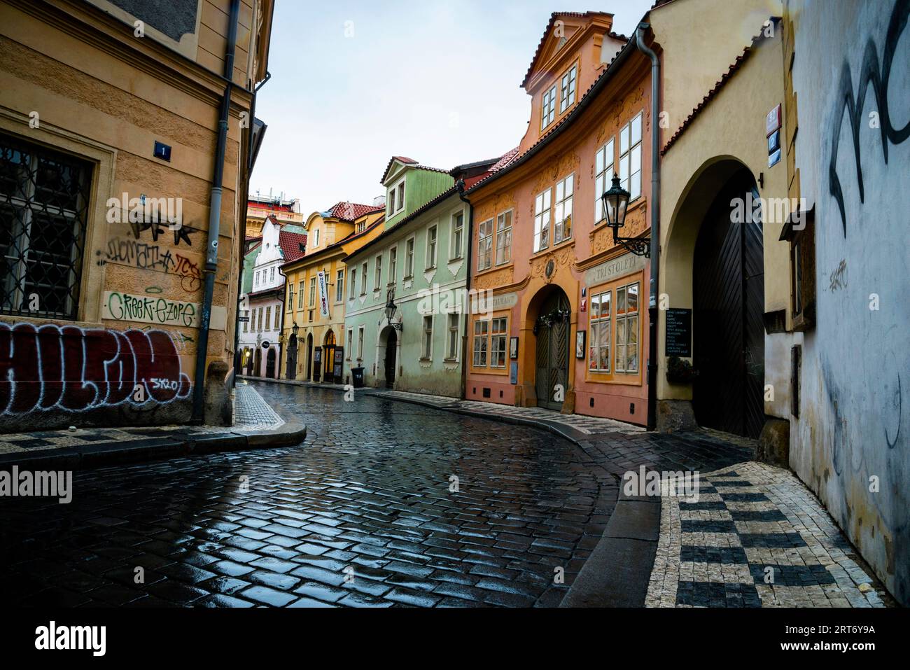 Barockes Tri Stoleti Kulturdenkmal im mittelalterlichen Prag, Tschechische Republik. Stockfoto