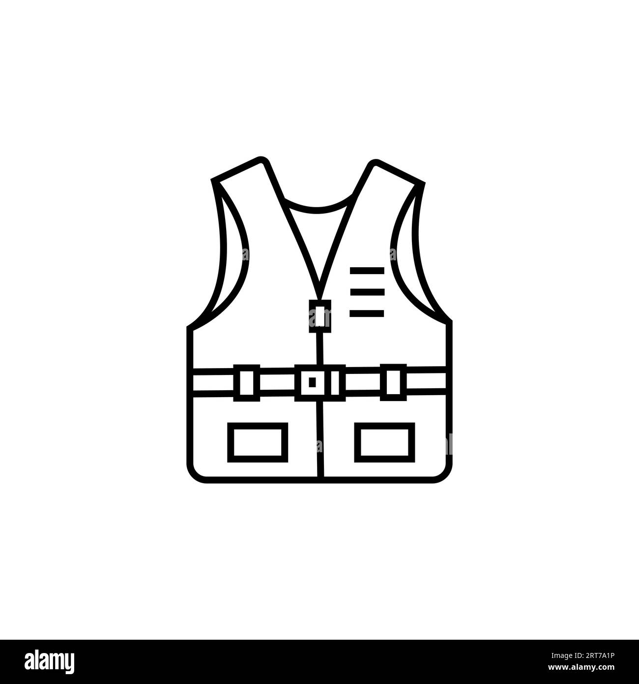 Symbol für Weste. Geeignet für Kleidungssymbole. Liniensymbolstil. Stock Vektor