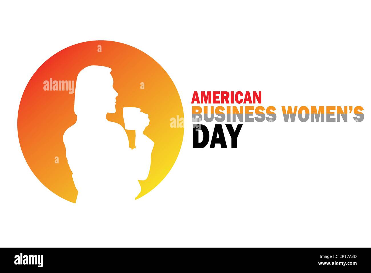 Vektor-Illustration zum American Business Women's Day. Urlaubskonzept. Vorlage für Hintergrund, Banner, Karte, Poster mit Textbeschriftung. Stock Vektor