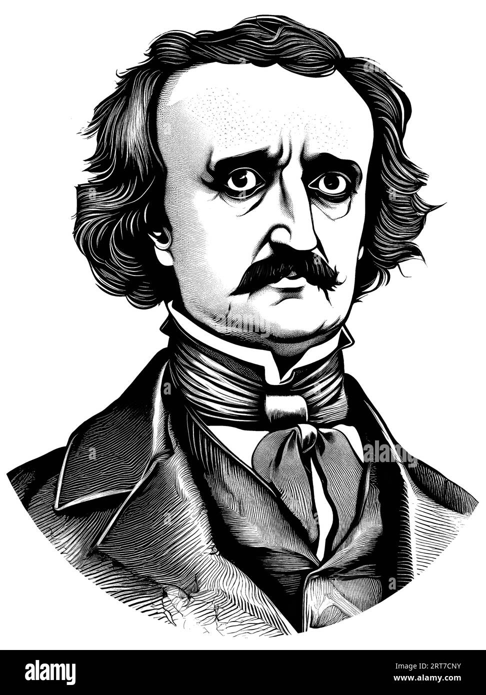 US-amerikanischer Kurzgeschichtenschreiber, Dichter Edgar Allan Poe Stock Vektor