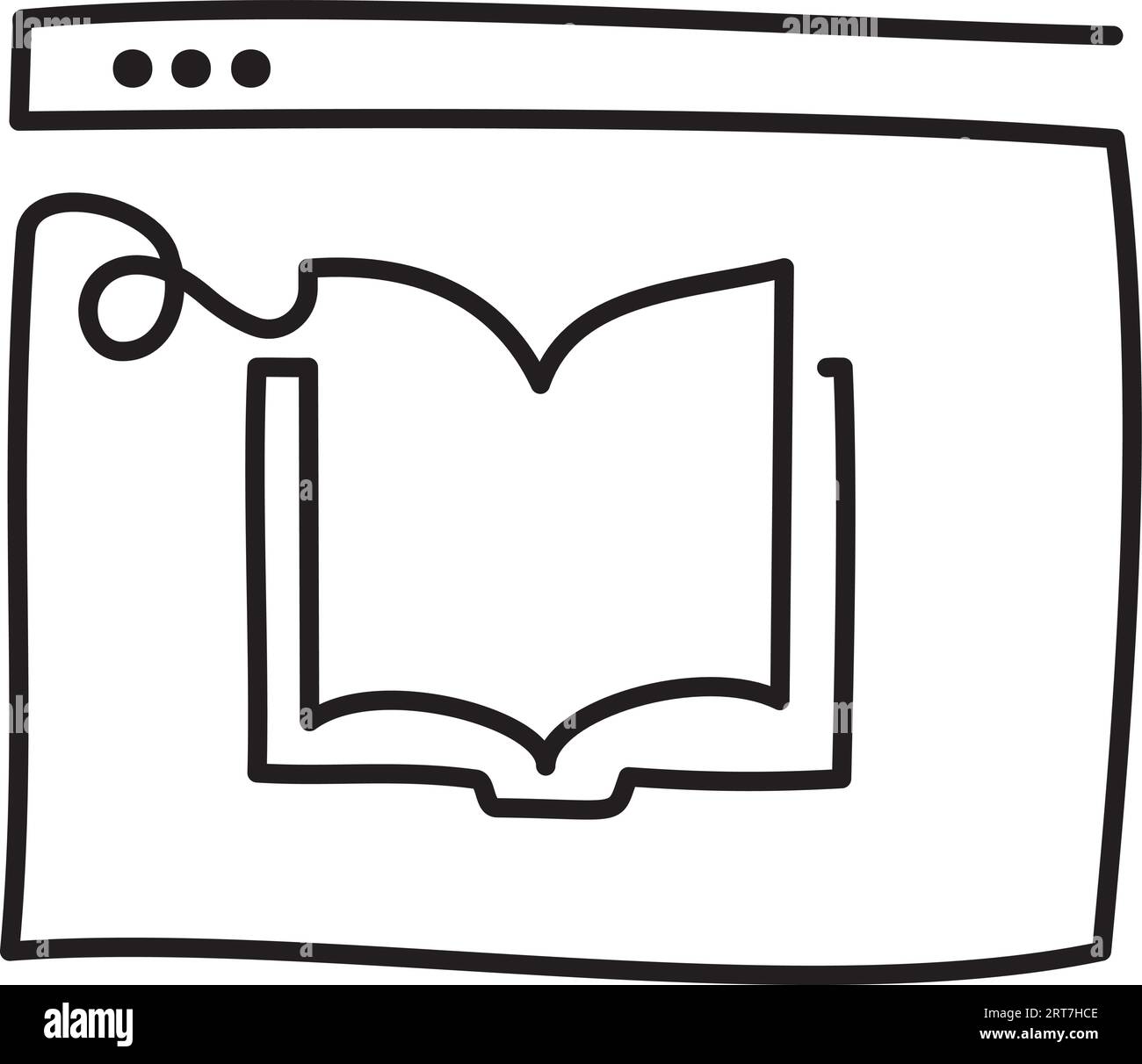 Vektor-Einzelbuch eine Zeile. Bildungskonzept. Zurück zur Schule Vektorillustration auf weißem Hintergrund. Stock Vektor