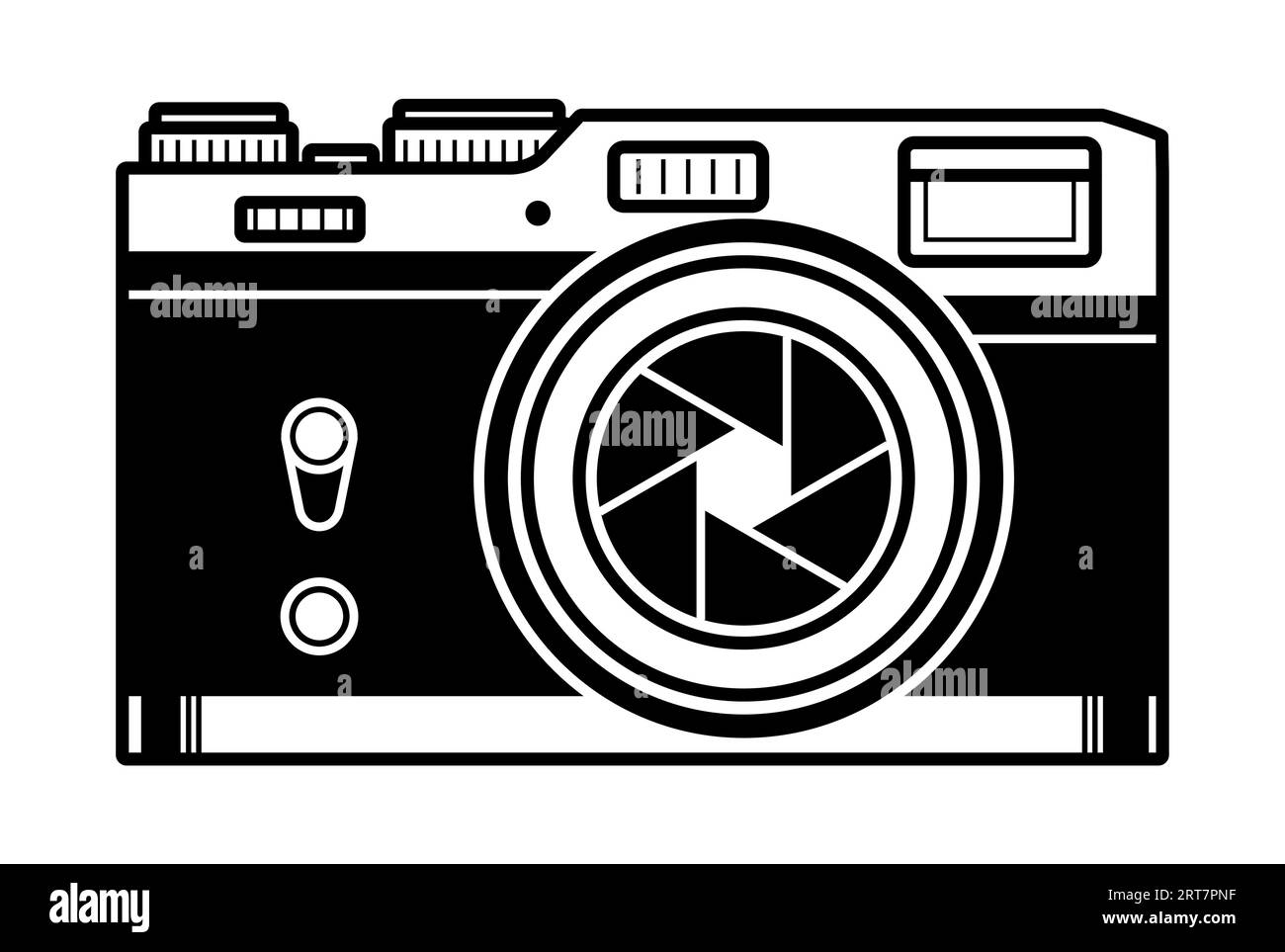 Retro-Reflex-Filmkamerasymbol, Foto-Studio-Emblem, Vektor Stock Vektor