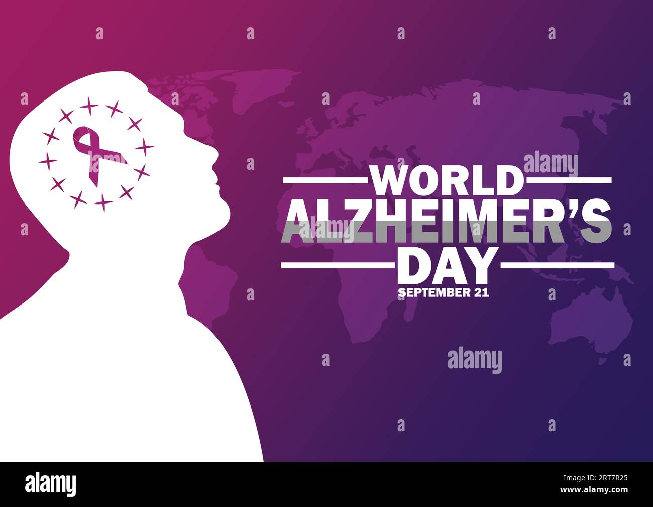 Kreative Vektor-Illustration, Poster oder Banner des Welt-Alzheimer-Tages. September. Geeignet für Grußkarten, Poster und Banner Stock Vektor