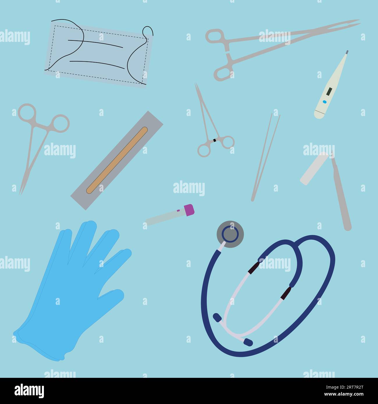 Mediziner-Werkzeuge isoliertes Set. Vektor-Zeichentrickillustration mit flachem Grafikdesign. Arzttag 14. März und 3. Oktober Internationale Ärzte da Stock Vektor