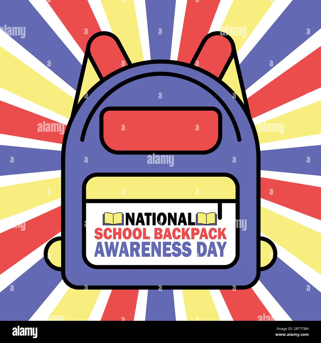 National School Rucksack Awareness Day Feiern, verwenden Sie diese Vektorillustration. Flyer-Design, flache Abbildung und flache Ausführung. Stock Vektor