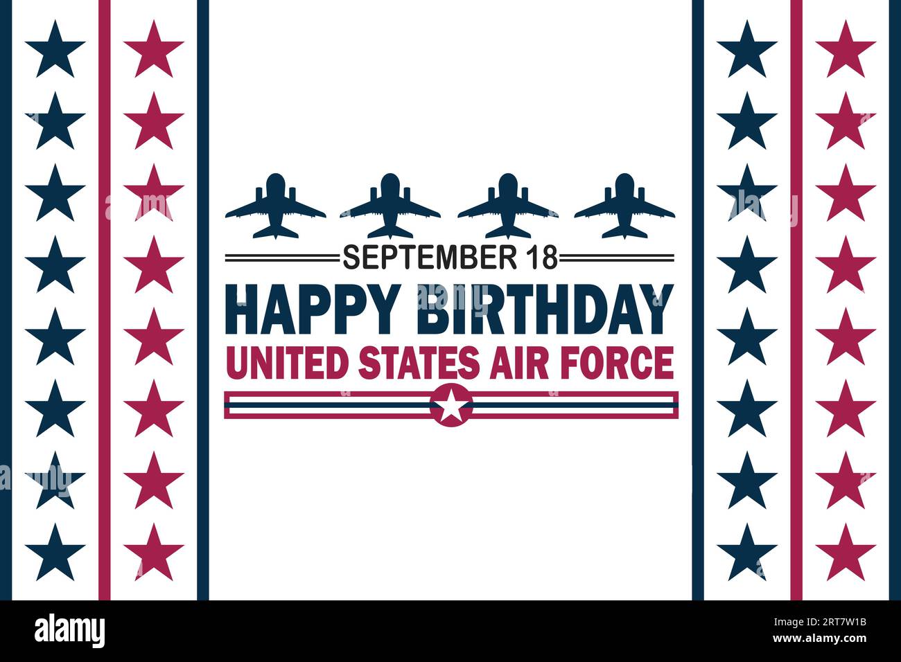 Alles Gute Zum Geburtstag Der United States Air Force. September 18. Poster, Vorlage, Karte, Banner, Hintergrunddesign. Vektor-EPS 10. Stock Vektor