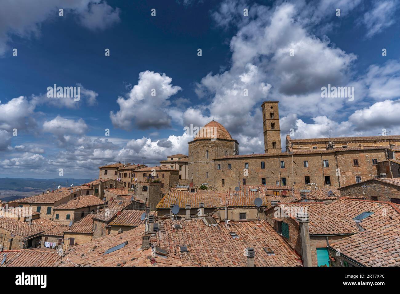 Blick auf die Stadt Volterra Stockfoto