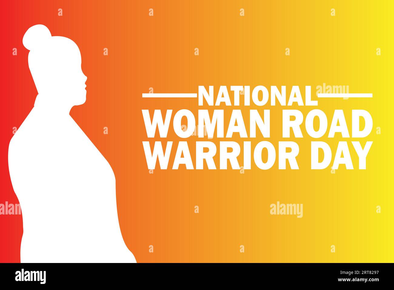 National Woman Road Warrior Day Vector Illustration. Urlaubskonzept. Vorlage für Hintergrund, Banner, Karte, Poster mit Textbeschriftung. Stock Vektor