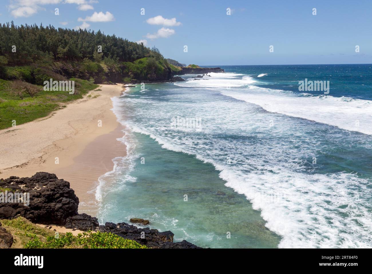 Strand bei Gris Gris in Souillac an der Südküste von Mauritius Stockfoto