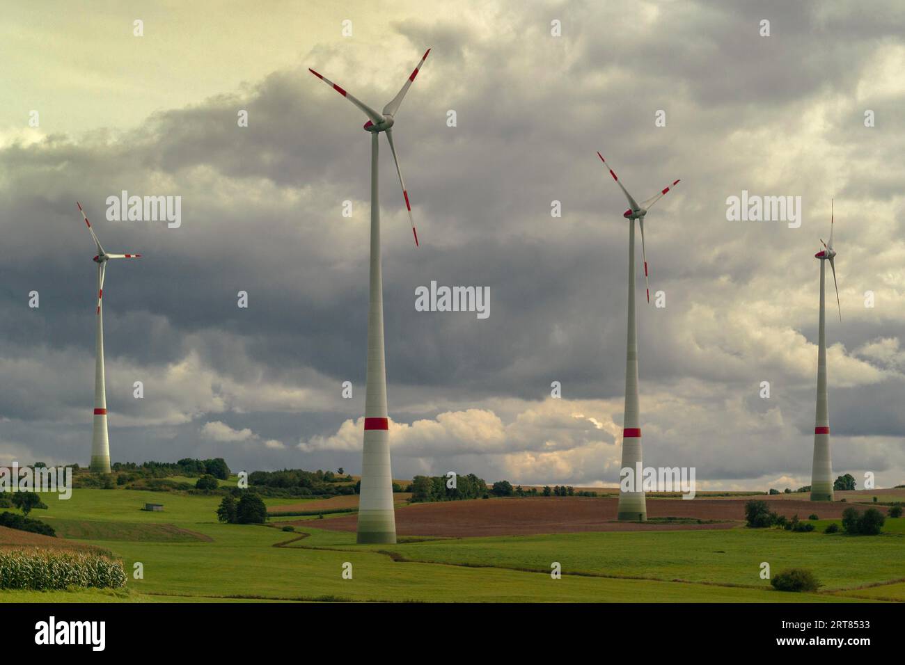 Windturbinen, erneuerbare Energien Stockfoto