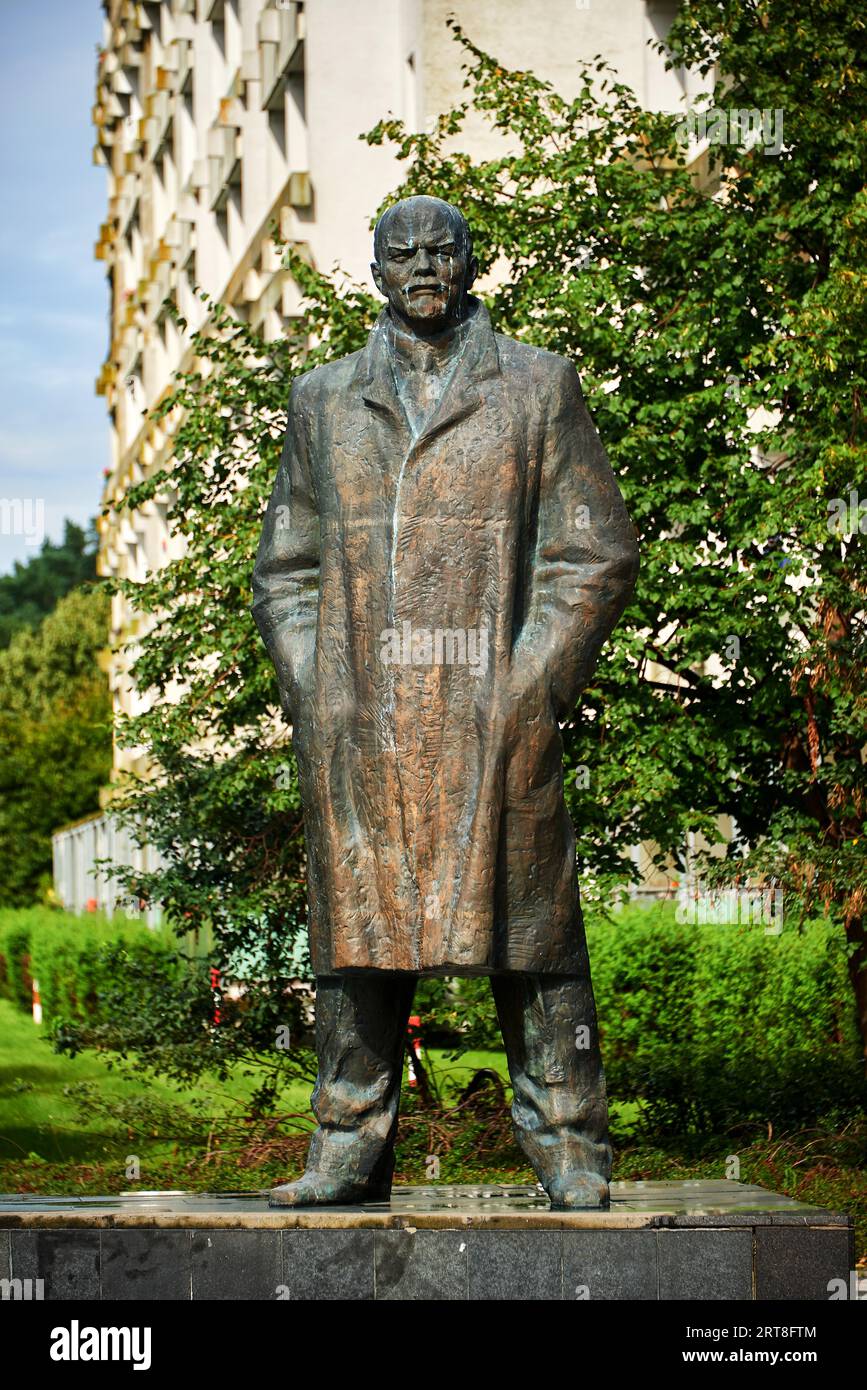 Metallstatue Lenins in Schwerin Stockfoto