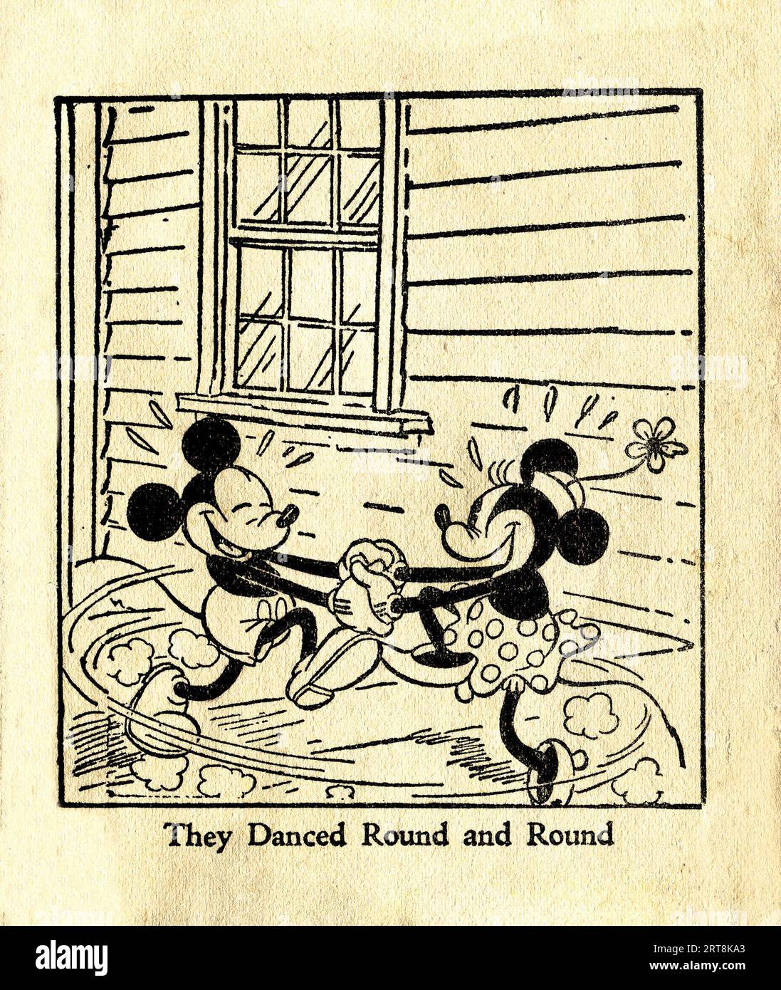 Eine Illustration aus einem „Little Big Book“ aus den 1930er Jahren mit Mickey Mouse und Daisy Duck. Stockfoto