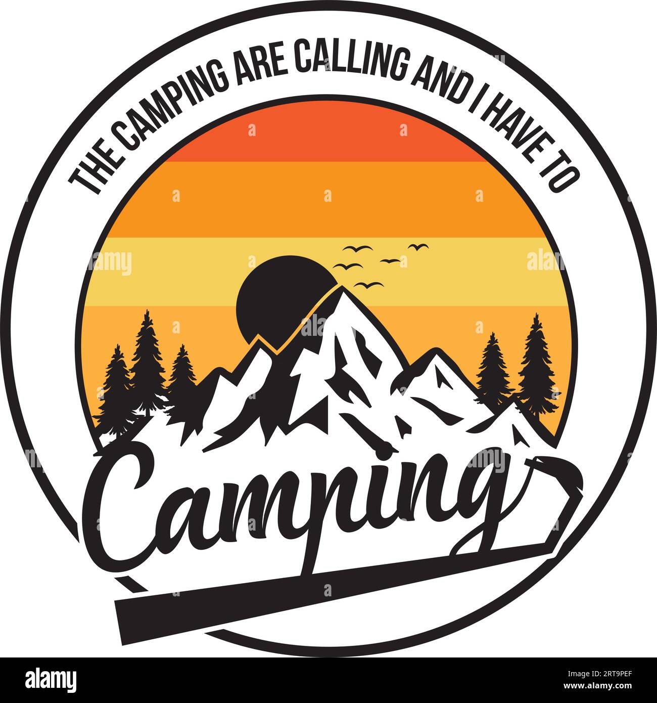 Camping-T-Shirt-Design Stock Vektor