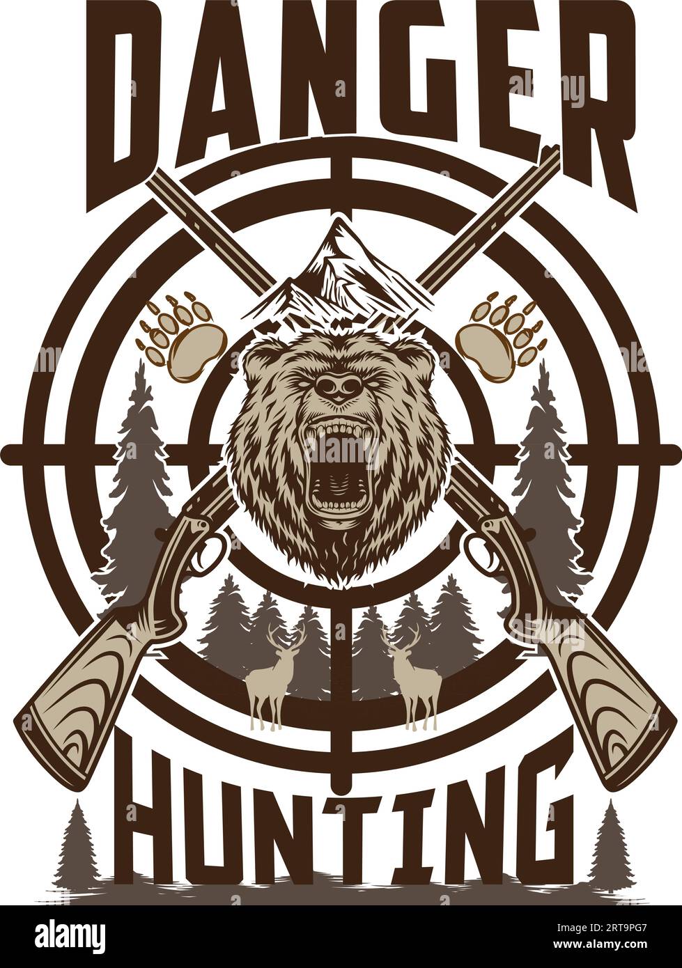 HUNTING-T-Shirt-Design Stock Vektor