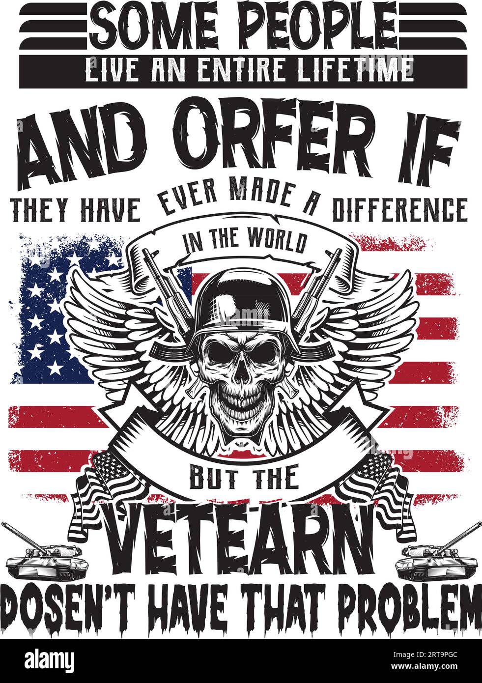USA SKULL T-Shirt-Design Stock Vektor