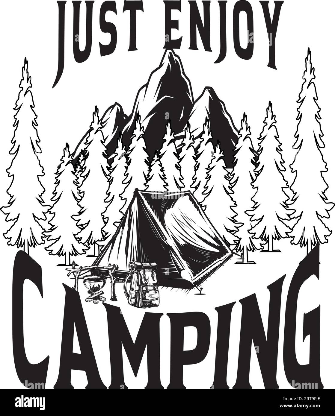Camping-T-Shirt-Design Stock Vektor