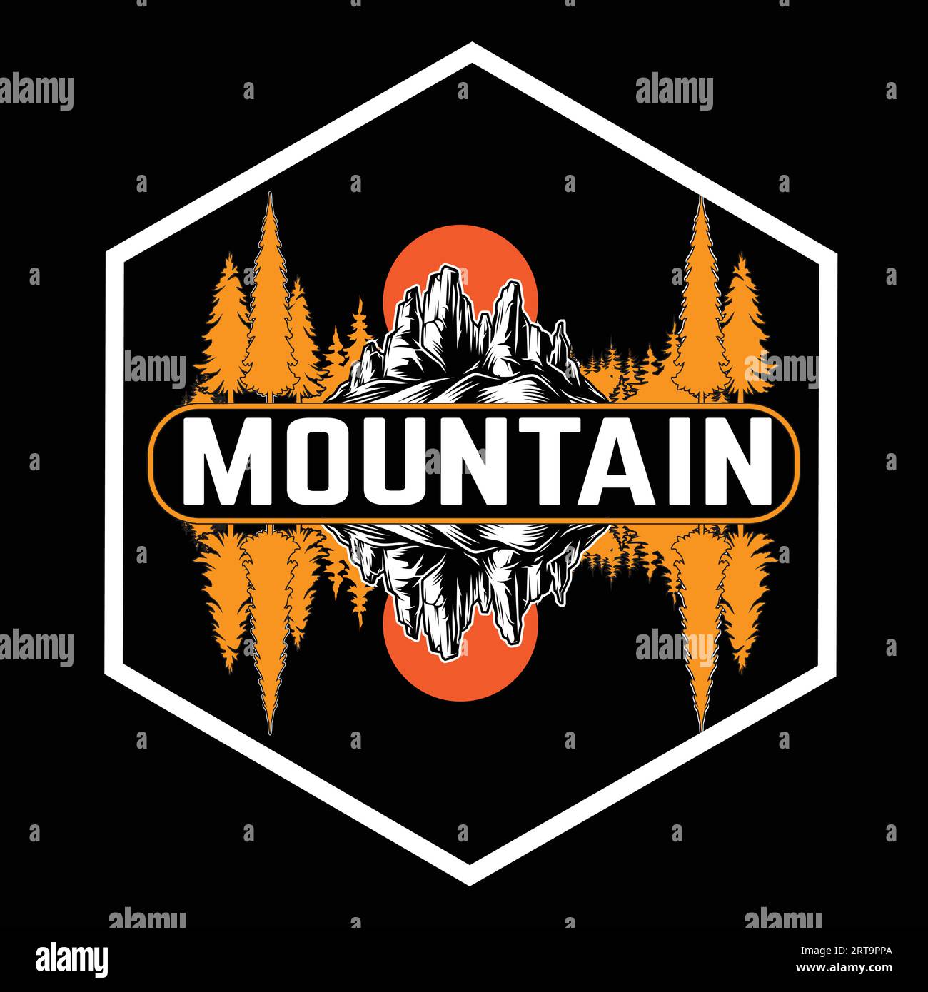 Mountain-T-Shirt-Design Stock Vektor