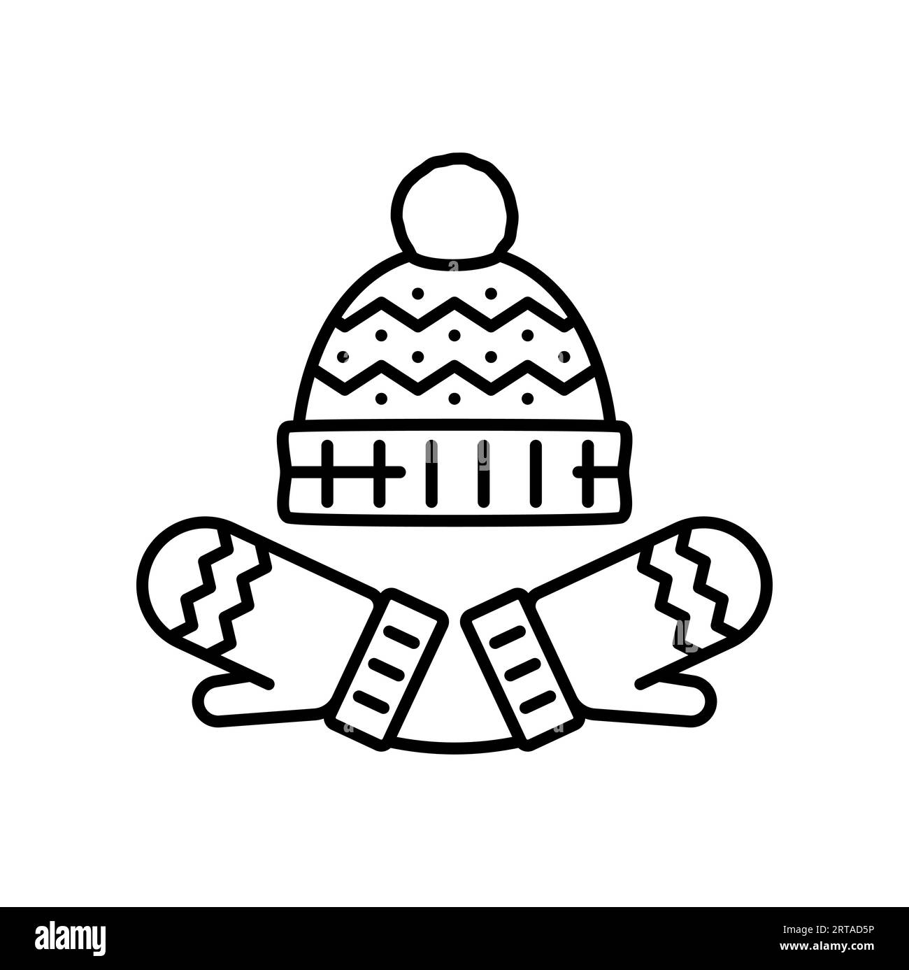 Strickmtze und Handschuhe  Weihnachtsmarkensymbol. Weihnachtliches dnnes  Liniensymbol, Weihnachtsfeier oder Silvesterkonturvektorsymbol oder  Piktogramm mit warmer Winterkleidung Stock-Vektorgrafik - Alamy