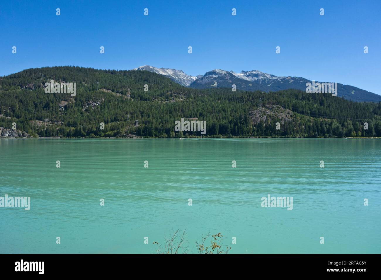 Wunderschöner Green Lake in Whistler, British Columbia, Kanada. Stockfoto