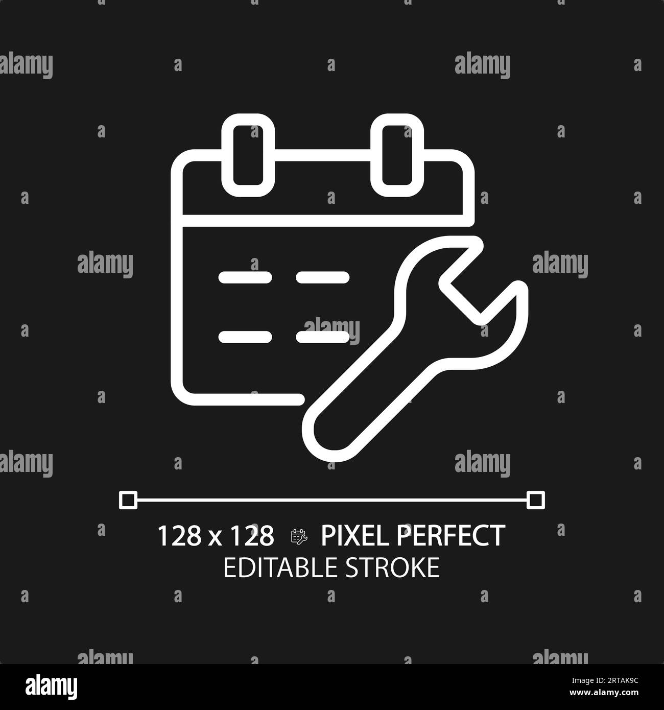 2D-Symbol für personalisierbare, dünne Linie, weißer Fahrzeugservice Stock Vektor