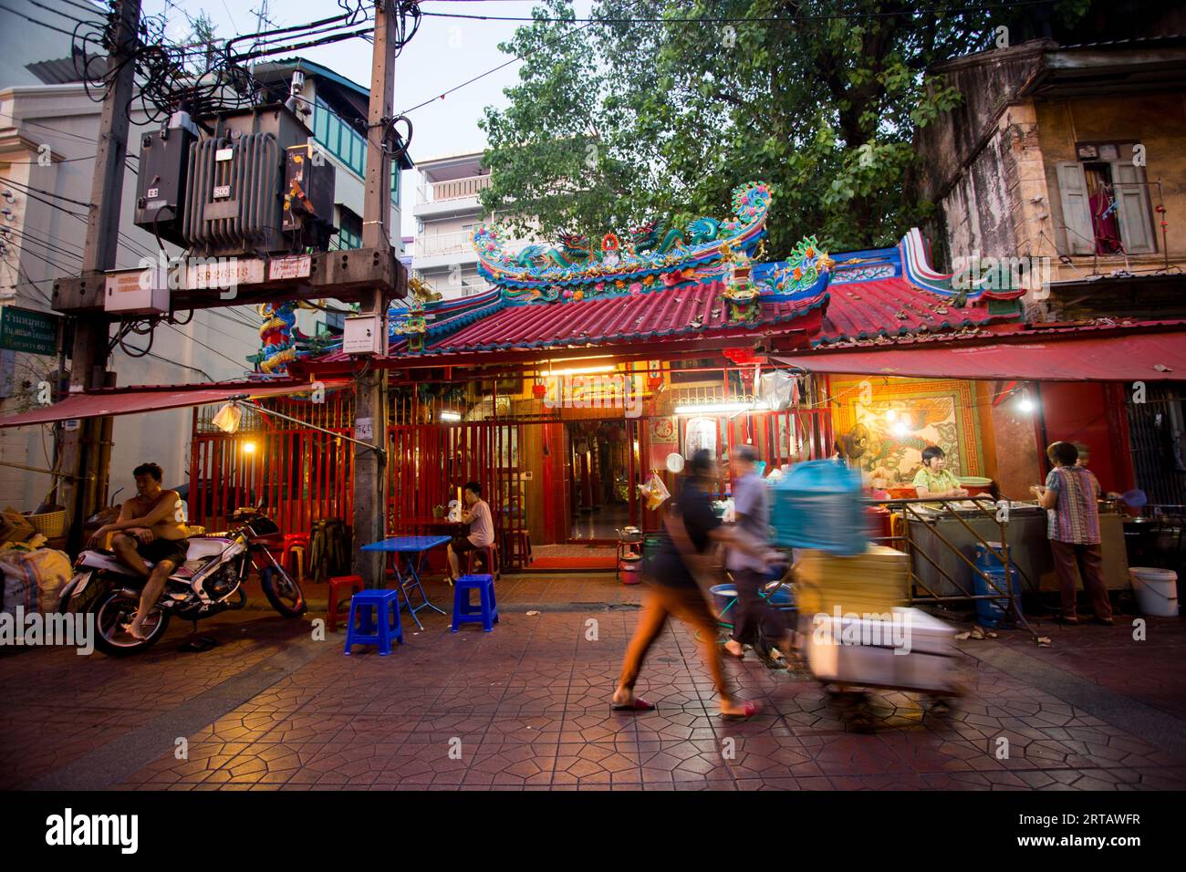 Bangkok, Thailand; 1. Januar 2023: Chinesisches Restaurant im Stadtteil Chinatown in Bangkok. Stockfoto