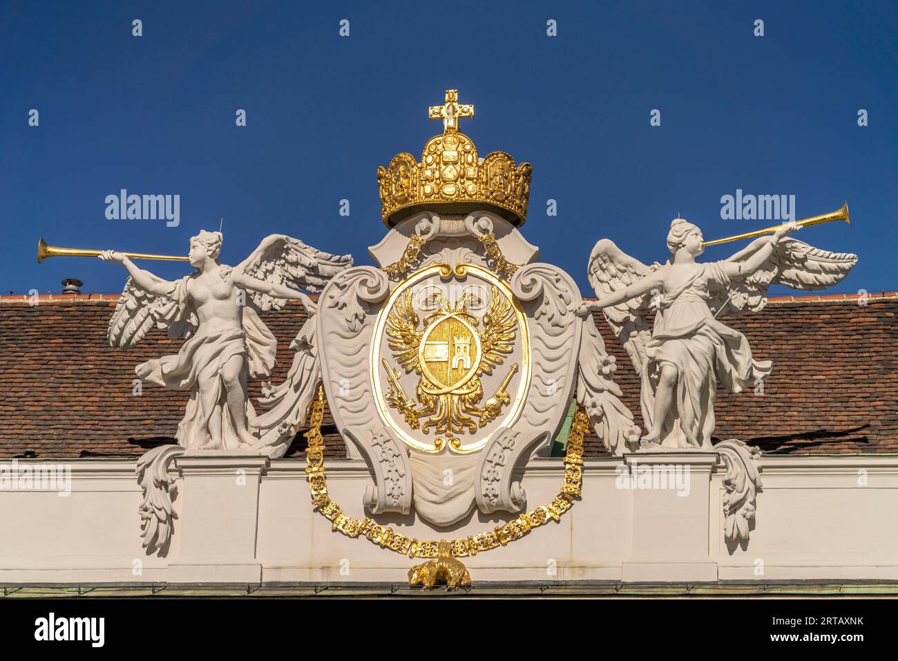 Wappen im Reichskanzlerflügel der Hofburg in Wien, Österreich, Europa | Stockfoto