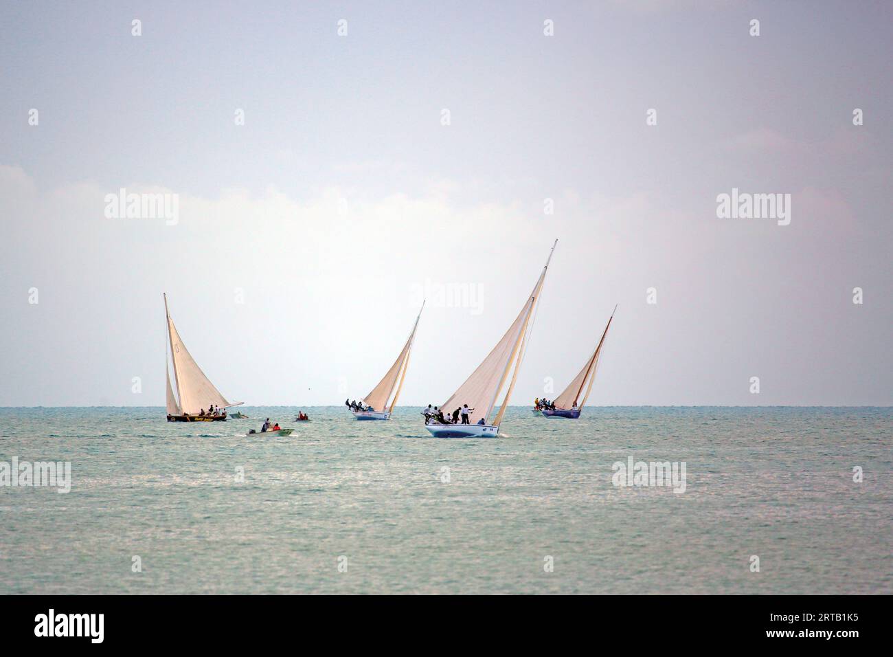 Die Long Island Sailing Regatta findet im Juni statt und ist die zweitgrößte Regatta auf den Bahamas, Long Island, den Bahamas Stockfoto