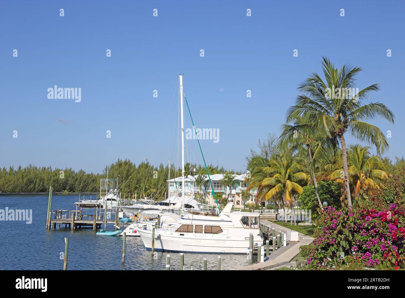 Marina in Brigantine Bay, Treasure Cay, Great Abaco, Bahamas Stockfoto