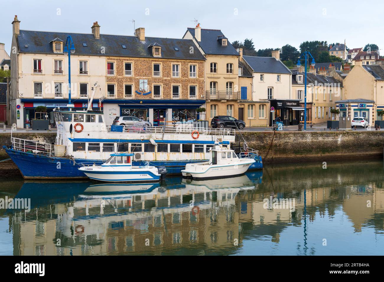 Port-en-Bessin-Huppain, Standort des Zweiten Weltkriegs in der Normandie, Frankreich Stockfoto