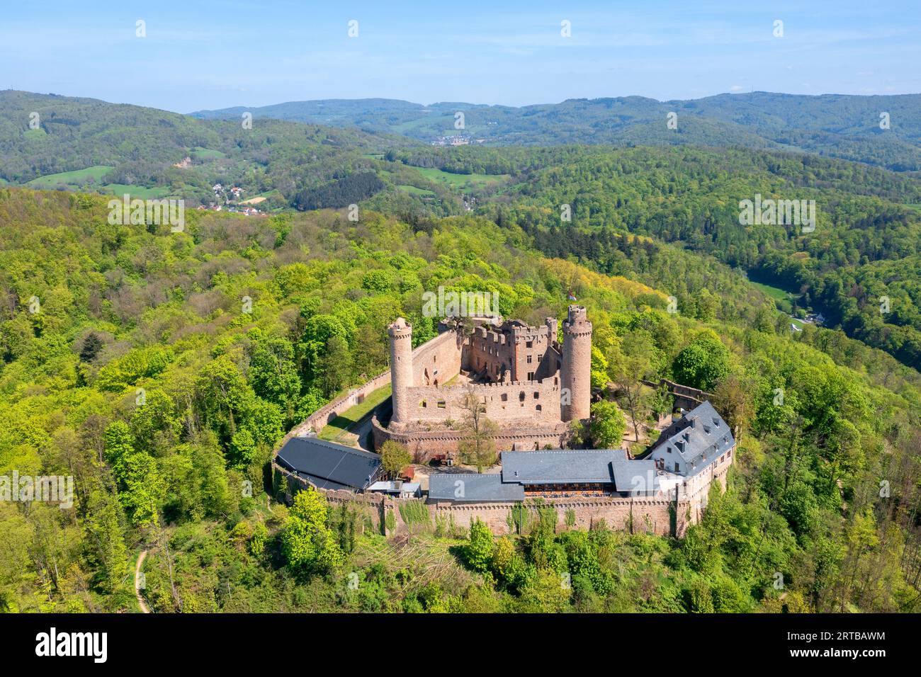 Schloss Auerbach bei Bensheim, Hessische Bergstraße, Odenwald, GEO Naturpark, Hessen, Deutschland Stockfoto
