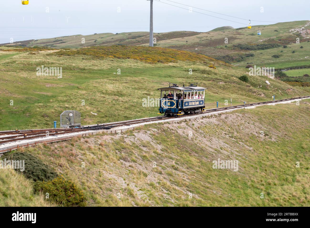 Straßenbahn auf Great Ormes Head Stockfoto