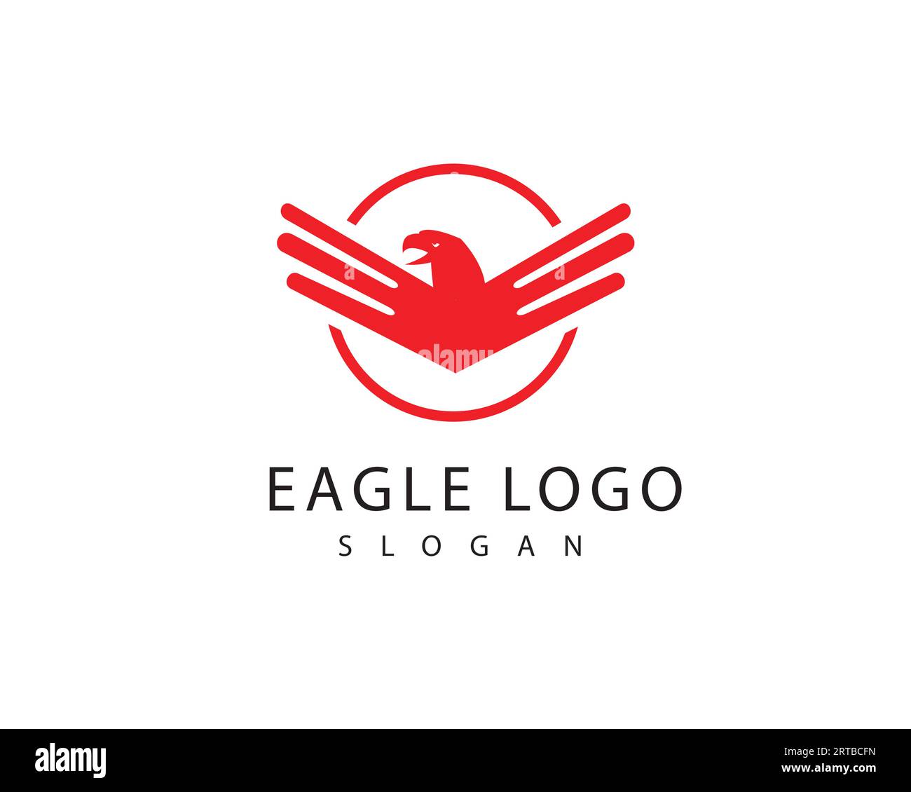 Atemberaubendes Red Eagle Logo für wirkungsvolle Marken. Eagle Logo-Design. Vogellogo Vorlage Vektor Symbol Illustration Design. Stock Vektor
