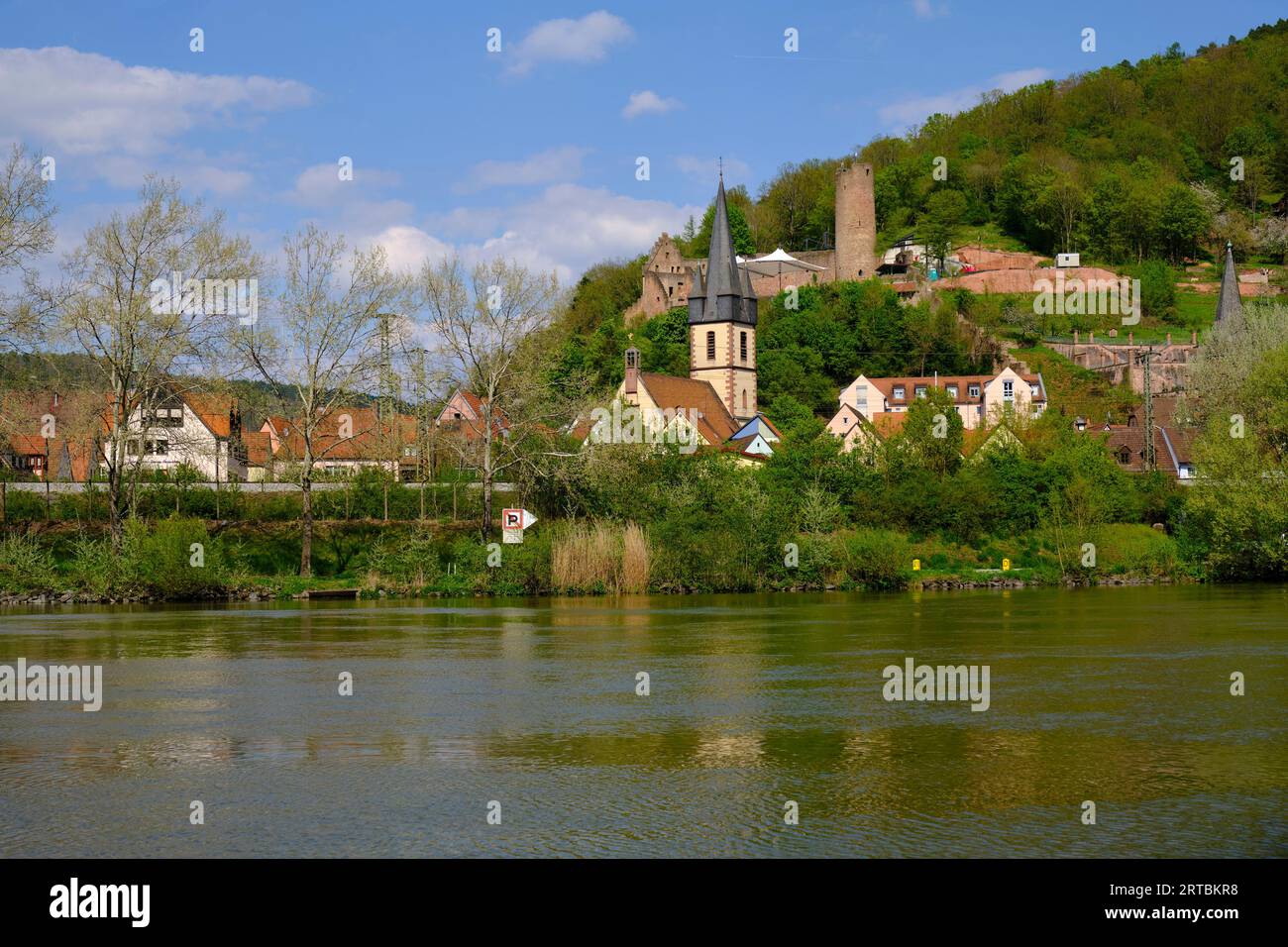 Blick auf die Altstadt von Gemünden am Main, Main-Spessart, Unterfranken, Franken, Bayern, Deutschland Stockfoto