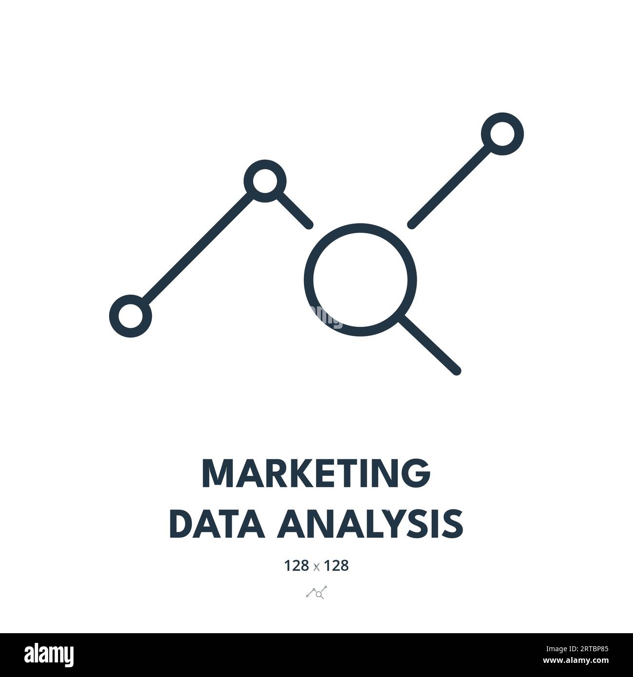 Symbol Für Die Analyse Von Marketingdaten. Bericht, Analysen, Statistiken. Bearbeitbare Kontur. Symbol „Einfacher Vektor“ Stock Vektor