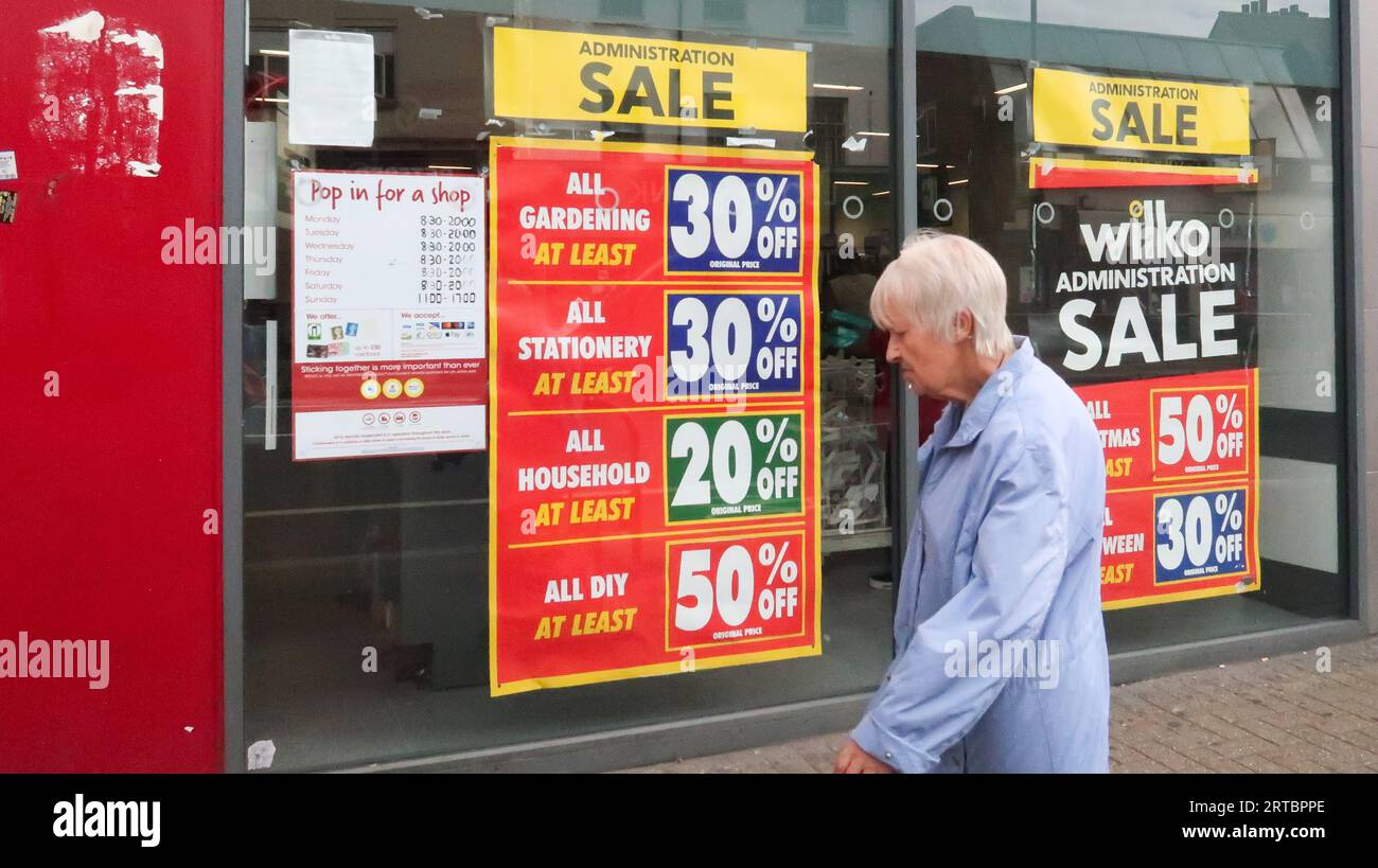 Tooting, London, Großbritannien. Am 12. September 2023. Ein Wilko-Geschäft im Südwesten Londons, wie das Unternehmen angekündigt hat, dass es in die Verwaltung geht. Kredit: Katie Collins/Alamy Live News Stockfoto