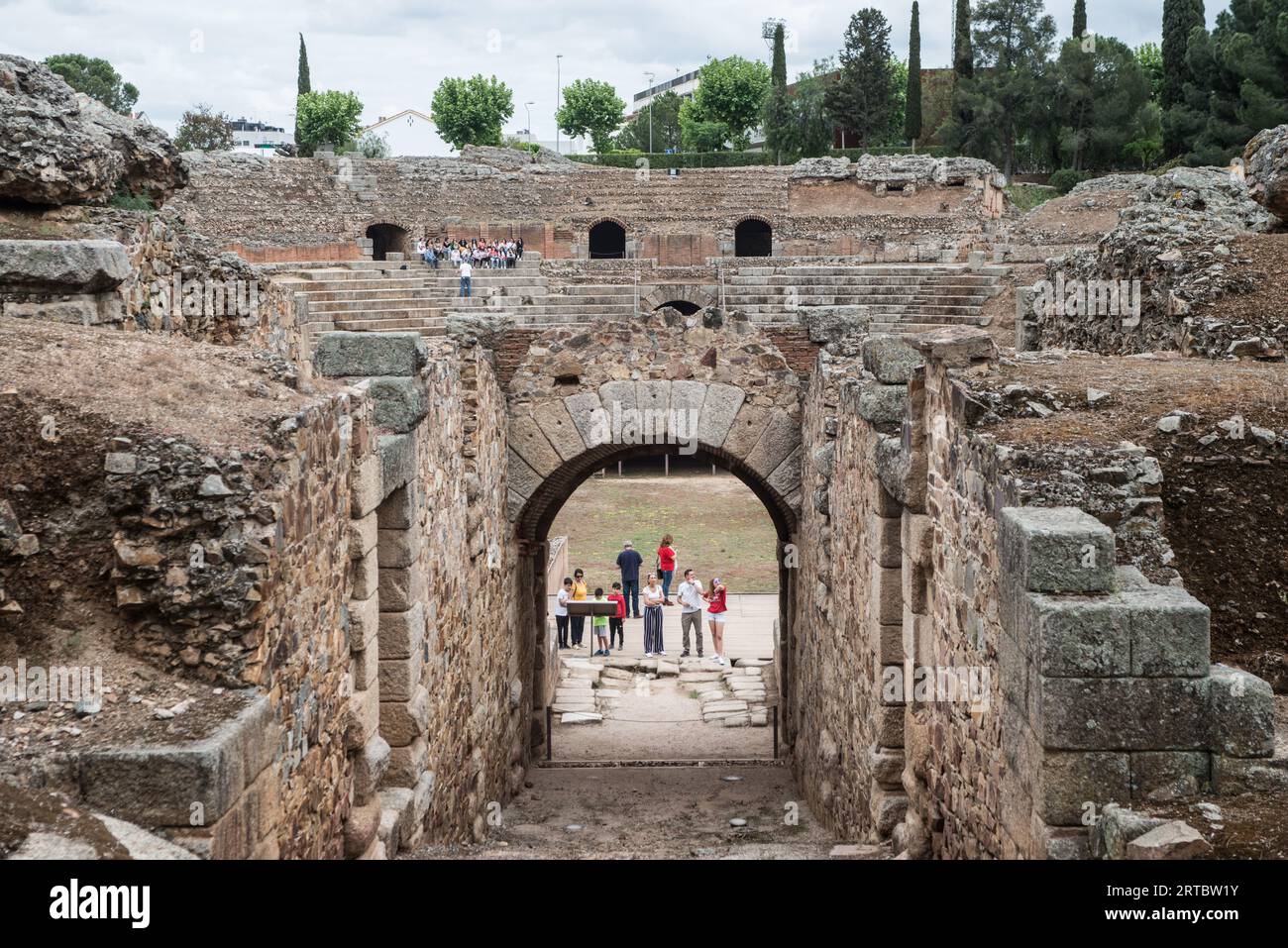 Römisches Amphitheater, Merida, Spanien Stockfoto