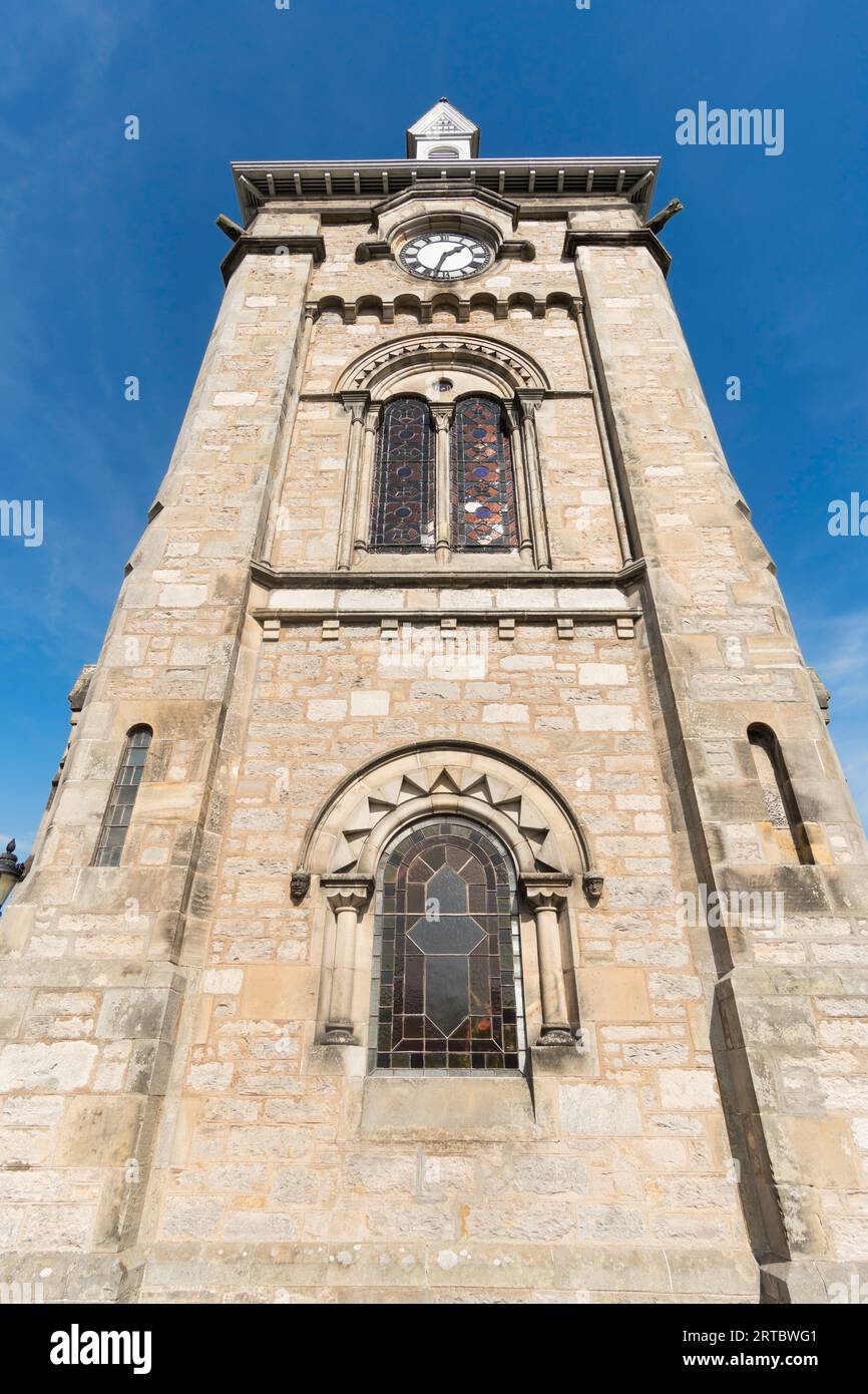Der Turm der Pitlochry Church of Scotland, Schottland, Vereinigtes Königreich Stockfoto