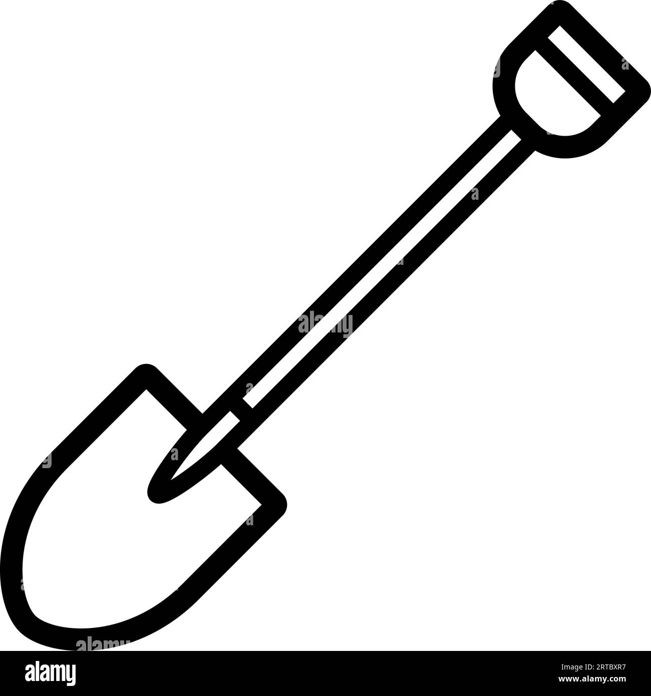 Schaufelsymbol als lineares Symbol für Webdesign Stock Vektor