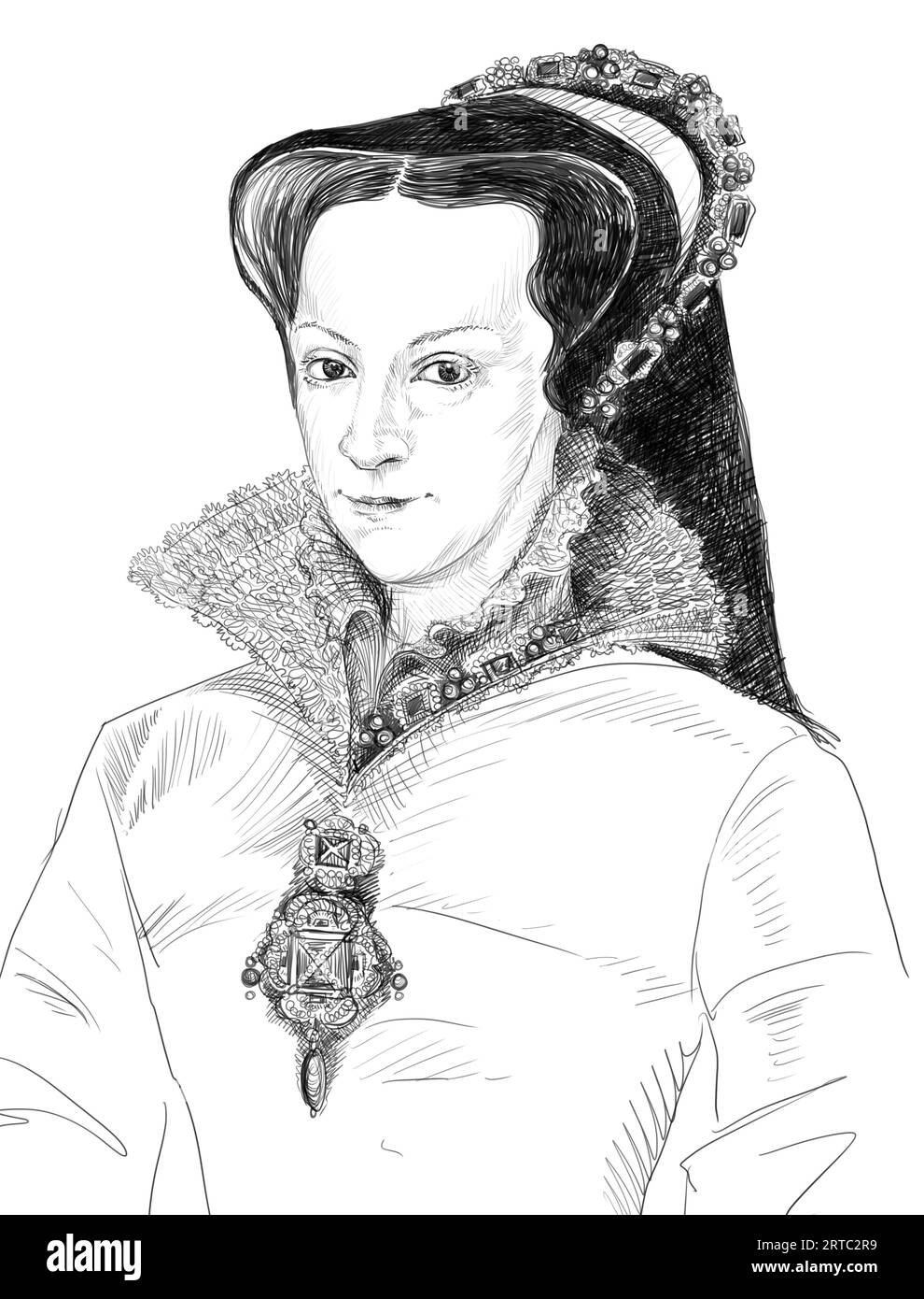 Illustration von Königin Maria I. Stockfoto