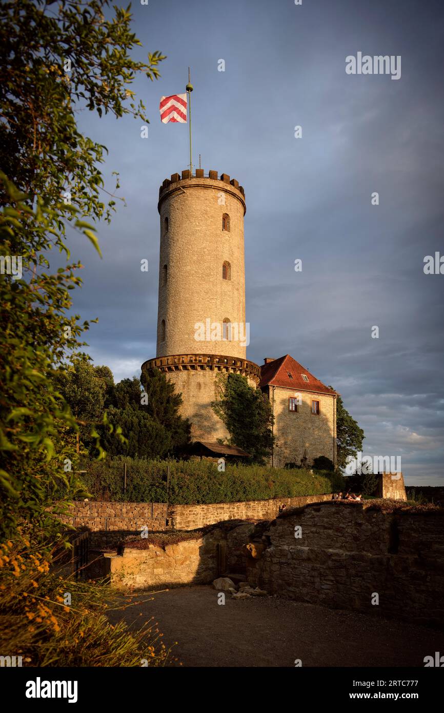 Blick auf den Turm der Sparrenburg, Bielefeld, Nordrhein-Westfalen, Deutschland, Europa Stockfoto